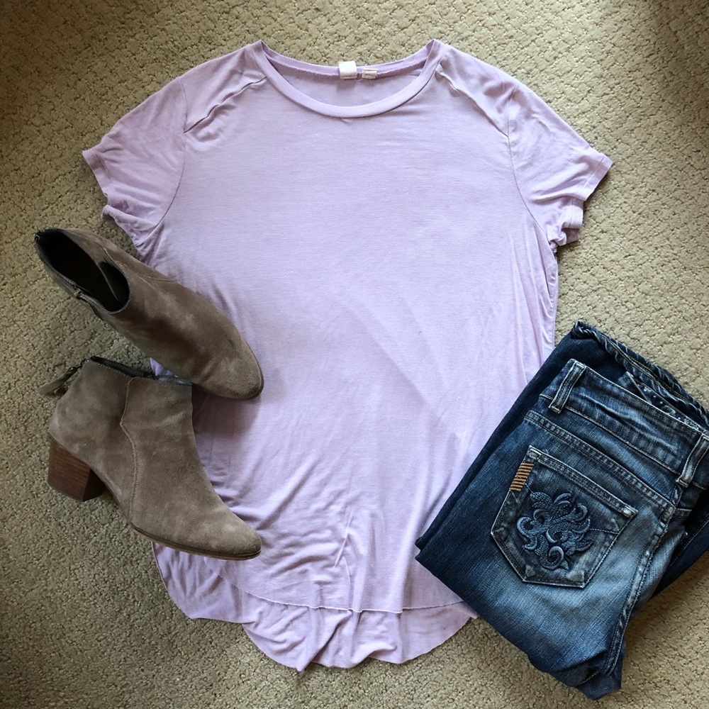 High low top with micro purple stripes